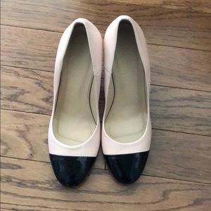 J Crew Leather Cap-Toe Heel